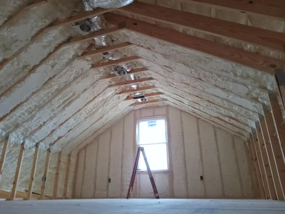 Spray foam roofing application for Crawl Space Insulation project in Berkley